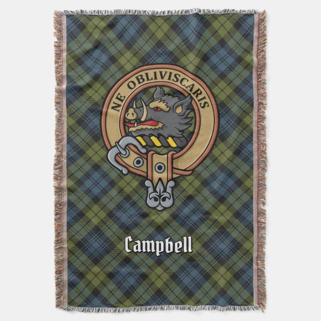 Cobertor Campbell Crista sobre Tartan (Frente Vertical)