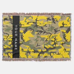 Cobertor Camuflagem Amarela e Verde Seu nome Personaliza