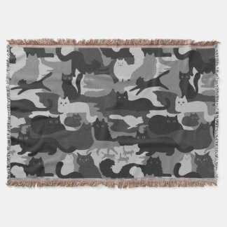 Cobertor Camuflagem cinza Gatos-Padrão Cinza Gatinhos Camo