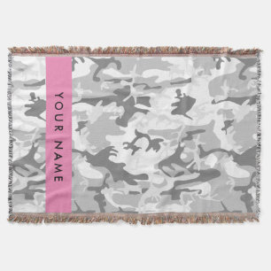 Cobertor Camuflagem Cinza Neve de Inverno Personalize seu n