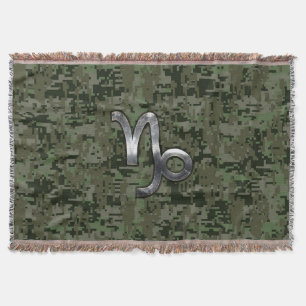 Cobertor Camuflagem de Digitas do verde do símbolo do