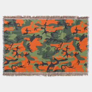 Cobertor Camuflagem Laranja e Verde, Militar, Exército