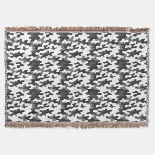 Cobertor Camuflagem Preto e Branco