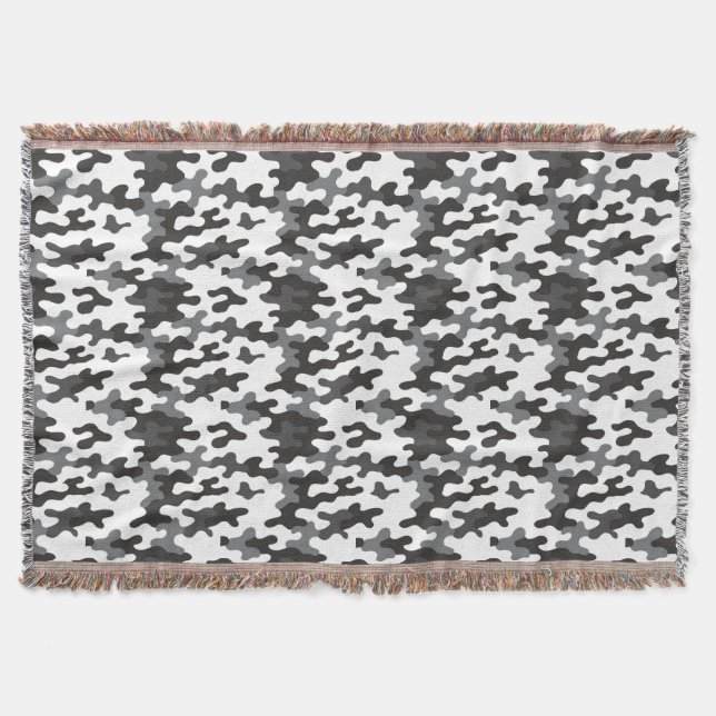 Cobertor Camuflagem Preto e Branco (Frente)