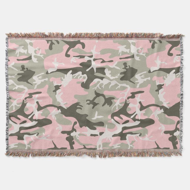 Cobertor Camuflagem rosa e verde, Militares, Exército (Frente)