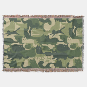 Cobertor Camuflagem Verde Gatos Padrões Gatinhos Legal Camo