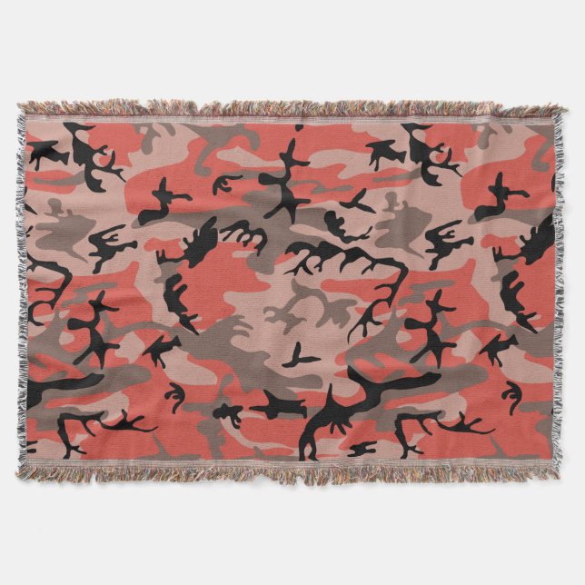 Cobertor Camuflagem Vermelha e Marrom, Militar, Exército (Frente)