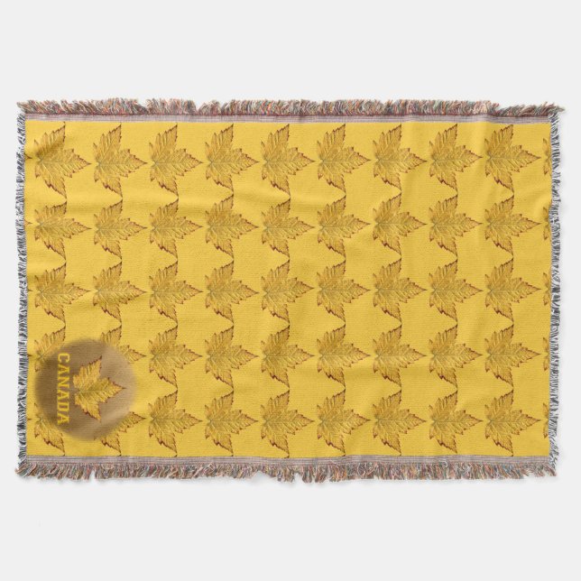 Cobertor Canadá Blanket Canadá Dourado Canadá Throw (Frente)