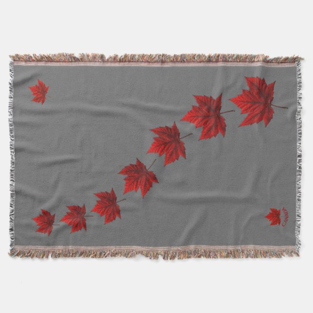 Cobertor Canadá Blanket Canadá Mapeia Leaf Souvenir Throw (Frente)