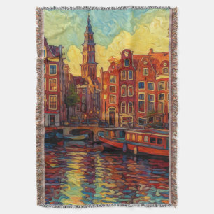 Cobertor Canal Amsterdã guarda estilo van Gogh