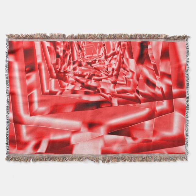 Cobertor Canto dos quadrados inclinados, vermelhos a esbran (Frente)