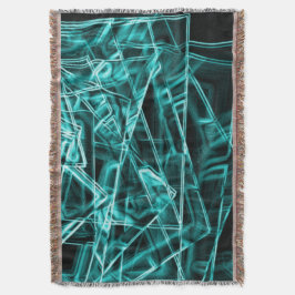 Cobertor Cantos quadrados e pontos de "neon" azul ciano ou