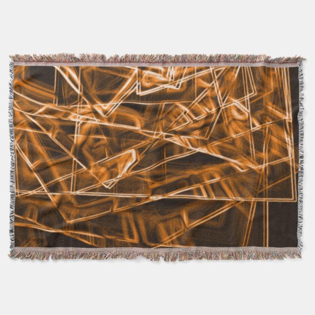 Cobertor Cantos quadrados e pontos laranja "neon" (Frente)