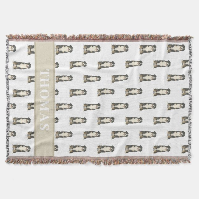 Cobertor Cão Bernês de Montanha Personalizado (Frente)