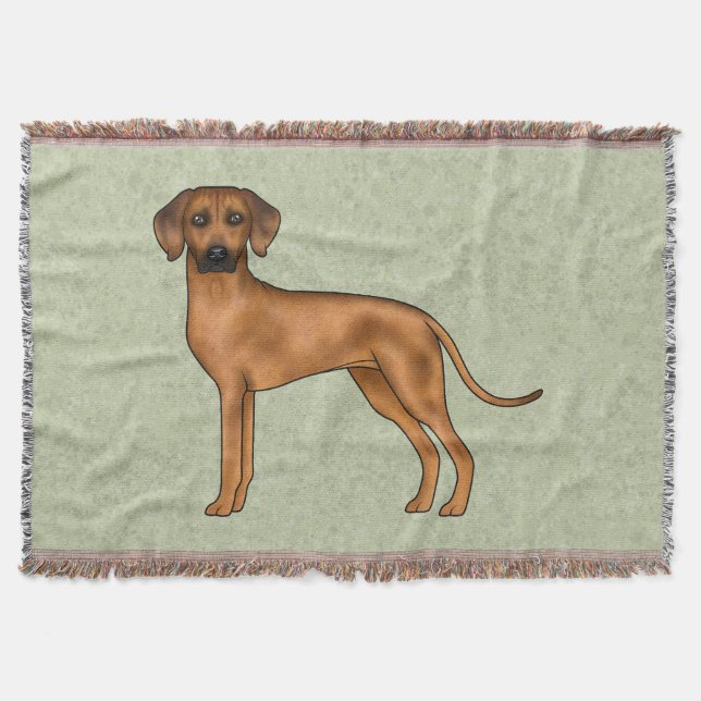Cobertor Cão Leão Africano Rhodesian Ridgeback Raça Verde (Frente)