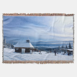 Cobertor Capela na Montanha da Neve dos Alpes
