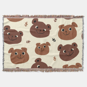 Cobertor Cara de urso engraçado