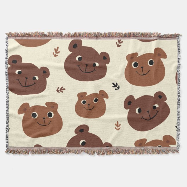 Cobertor Cara de urso engraçado (Frente)