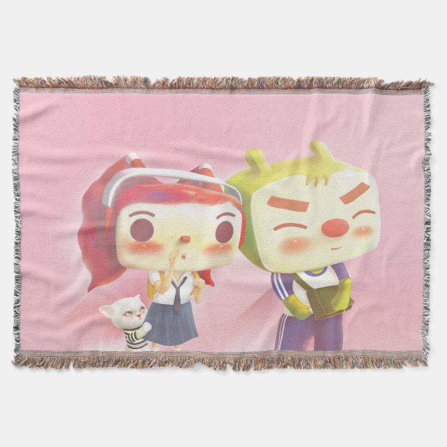 Cobertor Caracteres Whimsic com Cat (Frente)