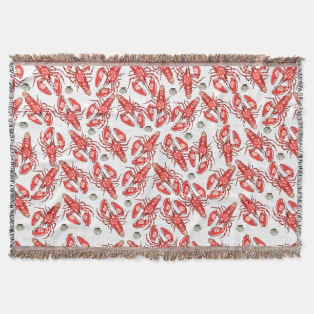 Cobertor Caranguejos e lagostas. Frutos do mar. (Frente)