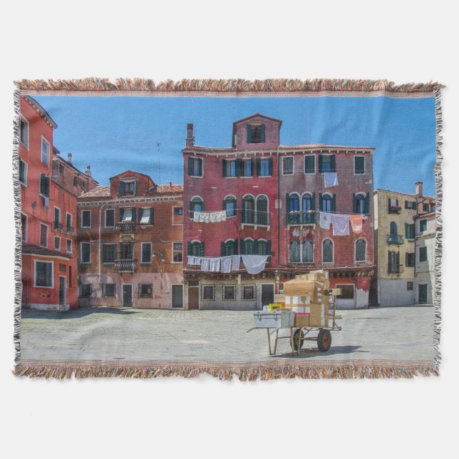 Cobertor Carrinho com caixas em Veneza (Frente)