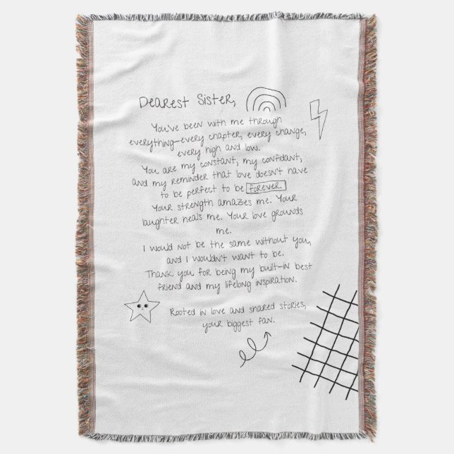 Cobertor Carta à Irmã (Frente Vertical)