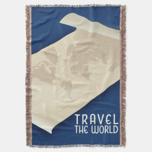 Cobertor Cartaz de viagem estilo vintage Viajar pelo Mundo