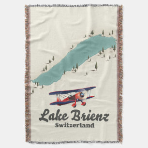Cobertor Cartaz do mapa do Lago de Brienz Suíça