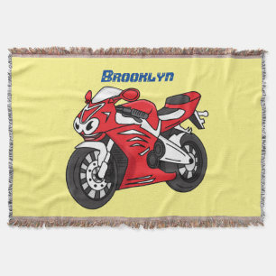 Cobertor Cartografia de motocicleta vermelha-branca