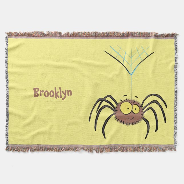 Cobertor Cartografia engraçada e fofa da aranha (Frente)