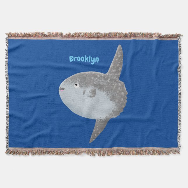 Cobertor Cartografia fofa mola de peixe-sol oceânico (Frente)
