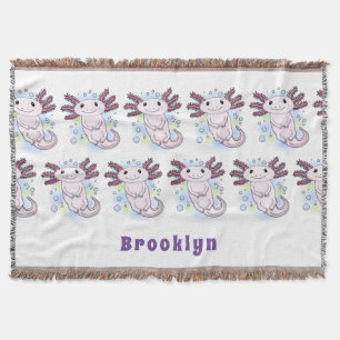 Cobertor Cartoon axolotel rosa adorável