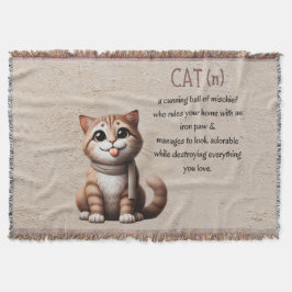 Cobertor Cartoon Kitten Cat Definition Throw Gift