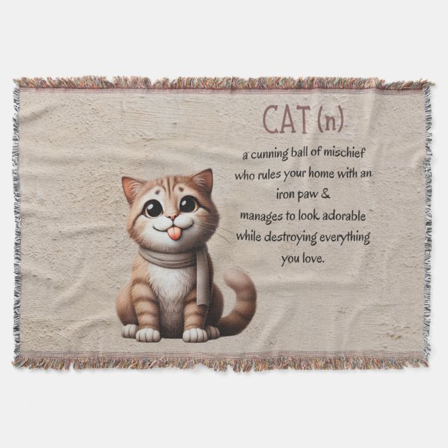 Cobertor Cartoon Kitten Cat Definition Throw Gift (Frente)