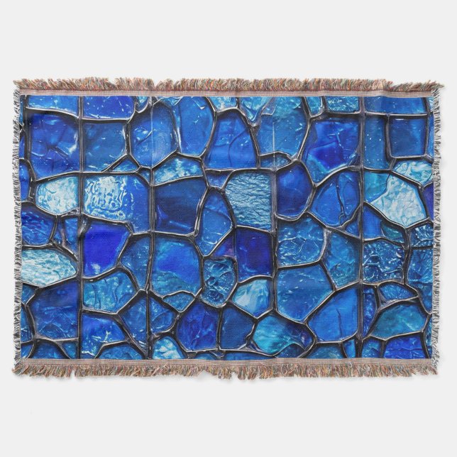Cobertor 🛋️ Casa Confortável Azul Vidro Aconchegante (Frente)