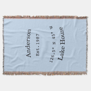 Cobertor Casa de lago etc. Data ano coordenadas personaliza