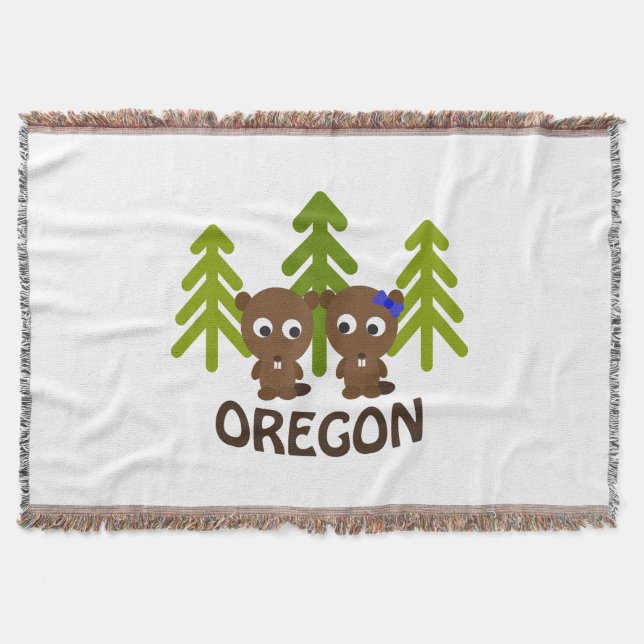 Cobertor Casal de castor bonito Oregon (Frente)