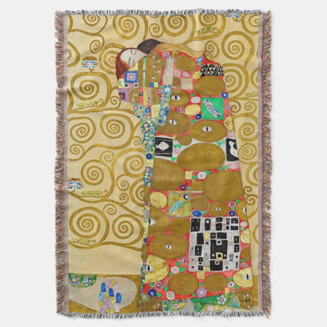 Cobertor Casal Gustav Klimt Fulfillment Nouveau (Frente Vertical)