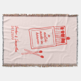 Cobertor Casamento Feito no Céu Data do Casamento Vermelho 