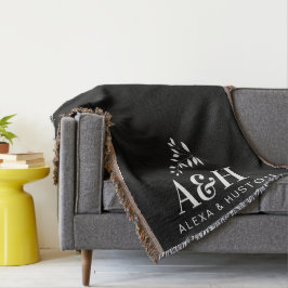 Cobertor Casamento Monograma Bride e Groom Minimalista Teci