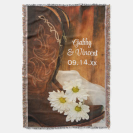 Cobertor Casamento Ocidental de Boots do Cowboy das Estrela