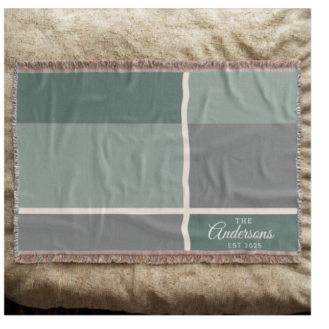 Cobertor Casamento Personalizado Moderno Nome do Casal Data (Modern personalized wedding couple name with date throw blanket)