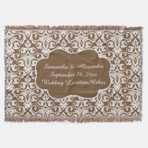 Cobertor Casamento tema damasco Personalizado/Areia Persona