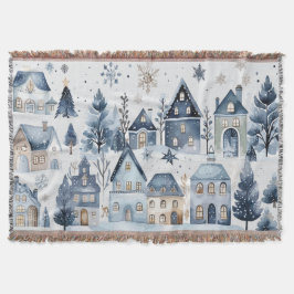 Cobertor Casas de Natal na Holanda do inverno