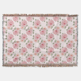 Cobertor Casca de jardim rosa-rosa-vindima Throw Blanket