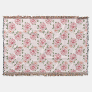 Cobertor Casca de jardim rosa-rosa-vindima Throw Blanket