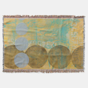 Cobertor Castanho Escuro e Círculos de Cinza com Números