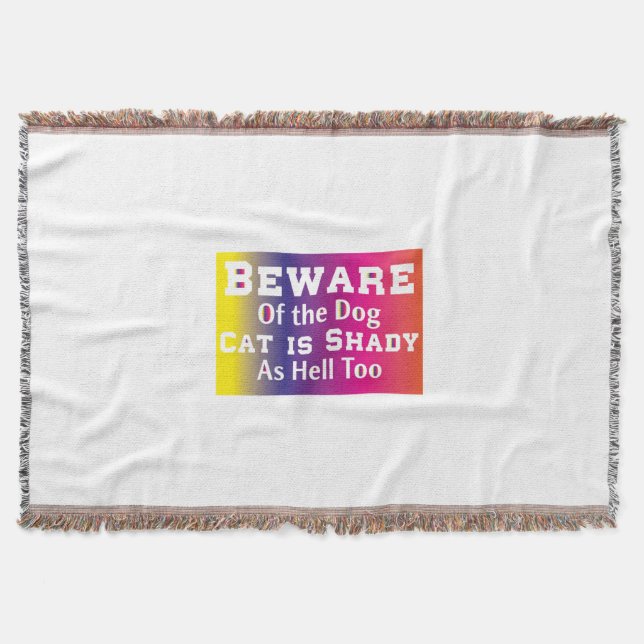 Cobertor Cat Art Beware Of The Dog (Frente)