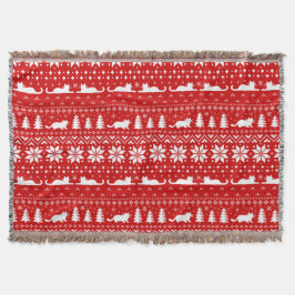 Cobertor Cat Silhouettes Natal Padrão Vermelho