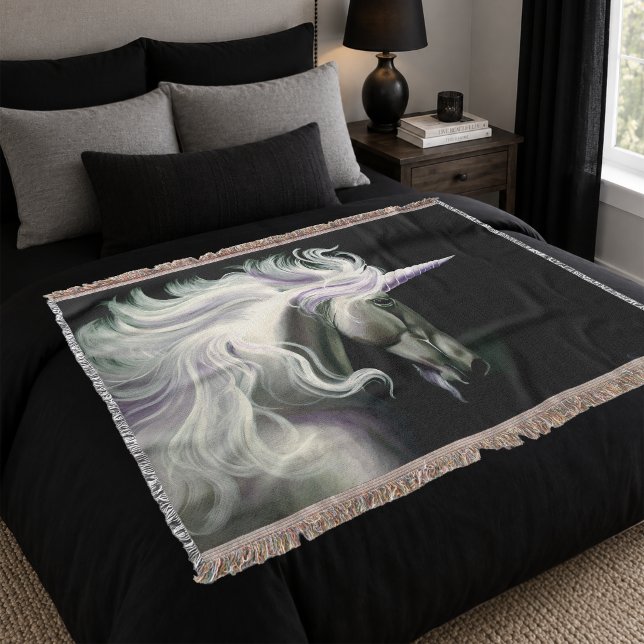 Cobertor Cavalo Branco Elegante Fantasia Roxa (Criador carregado)